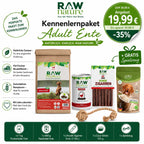 Kennenlernpaket Adult Ente - Trockenfutter, Nassfutter und Hundeleckerli + GRATIS Spielzeug