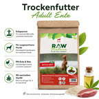 Kennenlernpaket Adult Ente - Trockenfutter, Nassfutter und Hundeleckerli + GRATIS Spielzeug