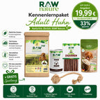 Kennenlernpaket Adult Huhn - Trockenfutter, Nassfutter und Hundeleckerli + GRATIS Spielzeug