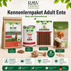 Kennenlernpaket Adult Ente - Trockenfutter, Nassfutter und Hundeleckerli + GRATIS Spielzeug