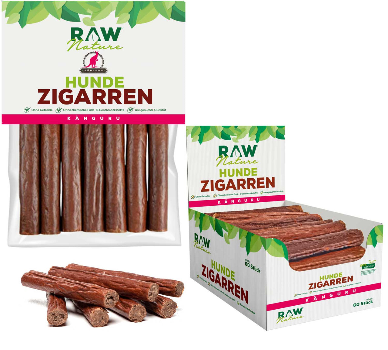 RAW Nature Hunde-Zigarre mit Känguru PUR