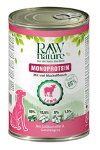 RAW Nature Nassfutter Lamm 400 g – Monoprotein-Hundefutter mit 80 % Lamm